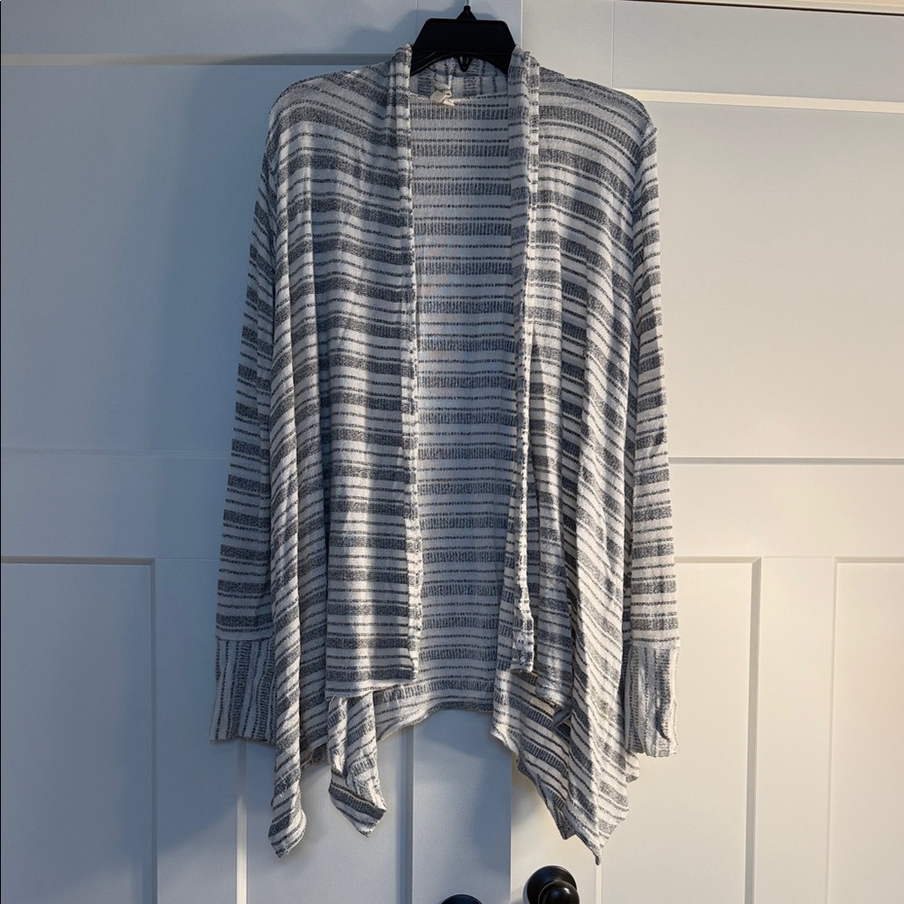 Lazy Sunday’s Striped Gray lightweight Women's Cardigan